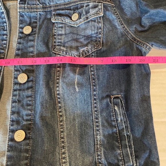 Aeropostale Womens Blue Denim Jean Jacket XL Distressed Trucker Style - Picture 7 of 8